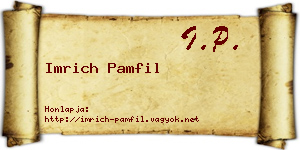 Imrich Pamfil névjegykártya